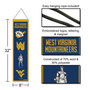 West Virginia Univ Mountaineers Evolution 8x32 Inch Vertical Wool Embroidered Hanging Banner