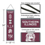 Southern Illinois University Salukis Evolution 8x32 Inch Vertical Wool Embroidered Hanging Banner