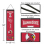Illinois State University Redbirds Evolution 8x32 Inch Vertical Wool Embroidered Hanging Banner