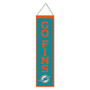 Miami Dolphins Go Fins 8x32 Inch Vertical Wool Embroidered Hanging Banner