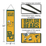 Baylor University Bears Evolution 8x32 Inch Vertical Wool Embroidered Hanging Banner