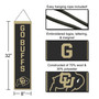 University of Colorado Buffaloes Go Buffs 8x32 Inch Vertical Wool Embroidered Hanging Banner