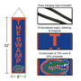 University of Florida Gators The Swamp 8x32 Inch Vertical Wool Embroidered Hanging Banner