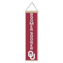 University of Oklahoma Sooners Boomer Sooner 8x32 Inch Vertical Wool Embroidered Hanging Banner