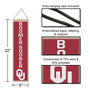 University of Oklahoma Sooners Boomer Sooner 8x32 Inch Vertical Wool Embroidered Hanging Banner