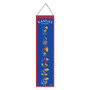 University of Kansas Evolution 8x32 Inch Vertical Wool Embroidered Hanging Banner