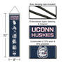 University of Connecticut Huskies Evolution 8x32 Inch Vertical Wool Embroidered Hanging Banner
