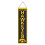 University of Iowa Let's Go Hawkeyes 8x32 Inch Vertical Wool Embroidered Hanging Banner