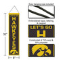 University of Iowa Let's Go Hawkeyes 8x32 Inch Vertical Wool Embroidered Hanging Banner