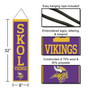 Minnesota Vikings SKOL 8x32 Inch Vertical Wool Embroidered Hanging Banner