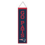 New England Patriots Go Pats 8x32 Inch Vertical Wool Embroidered Hanging Banner