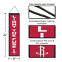Houston Rockets Slogan 8x32 Inch Vertical Wool Embroidered Hanging Banner