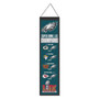 Philadelphia Eagles Super Bowl LIX Champions 8x32 Inch Vertical Wool Embroidered Hanging Banner