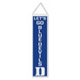 Duke University Blue Devils Let's Go Blue Devils 8x32 Inch Vertical Wool Embroidered Hanging Banner