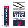 Minnesota Twins Slogan 8x32 Inch Vertical Wool Embroidered Hanging Banner