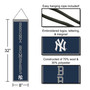 NY Yankees Bronx Bombers 8x32 Inch Vertical Wool Embroidered Hanging Banner