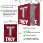 Troy University Wordmark Logo Double Sided House Flag