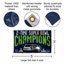 Seattle Seahawks 2 Time Super Bowl Champions Flag Large Banner