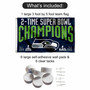 Seattle Seahawks 2 Time Super Bowl Champions Banner Flag with Tack Wall Pads