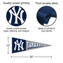 NY Yankees Block Stitch MLB 12 in X 30 in Pennant