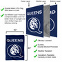Queens University of Charlotte Logo Two Sided House Flag