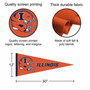Illinois Fighting Illini 12 in X 30 in Helmet Logo College Pennant