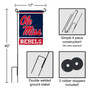 Ole Miss Wordmark Logo Garden Flag and Flagpole
