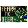 Milwaukee Bucks Fear the Deer Logo 3x5 Flag