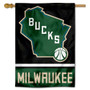 Milwaukee Bucks State of Wisconsin Double Sided House Flag