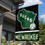 Milwaukee Bucks State of Wisconsin Double Sided House Flag