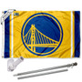 Golden State Warriors Gold Flag Pole and Bracket Kit