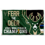 Milwaukee Bucks 2021 Champions Fear The Deer 3x5 Flag