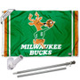 Milwaukee Bucks Vintage Hardwood Classics Flag Pole and Bracket Kit