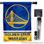 Golden State Warriors Banner Flag and 5 Foot Flag Pole for House