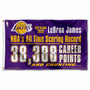 Los Angeles Lakers LaBron James Scoring Record 3x5 Banner Flag