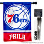 Philadelphia 76ers Banner Flag and 5 Foot Flag Pole for House