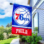 Philadelphia 76ers Banner Flag and 5 Foot Flag Pole for House