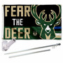 Milwaukee Bucks Fear The Deer Flag Pole and Bracket Kit