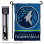 Minnesota Timberwolves Wordmark Garden Flag and Flag Pole Stand