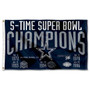 Dallas Cowboys 5 Time Super Bowl Champions 3x5 Banner Flag