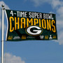 Green Bay Packers 4 Time Super Bowl Champions 3x5 Banner Flag