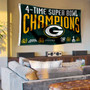 Green Bay Packers 4 Time Super Bowl Champions 3x5 Banner Flag