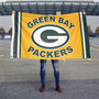 Green Bay Packers Gold Wordmark Banner Flag