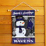 Baltimore Ravens Holiday Winter Snow Double Sided Garden Flag