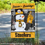 Pittsburgh Steelers Holiday Winter Snow Double Sided Garden Flag