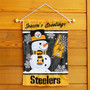 Pittsburgh Steelers Holiday Winter Snow Double Sided Garden Flag