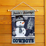 Dallas Cowboys Holiday Winter Snow Double Sided Garden Flag