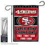 San Francisco 49ers 5 Time Champions Garden Flag and Stand Pole Mount