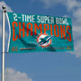 Miami Dolphins 2 Time Super Bowl Champions 3x5 Banner Flag