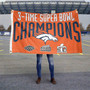 Denver Broncos 3 Time Super Bowl Champs Flag